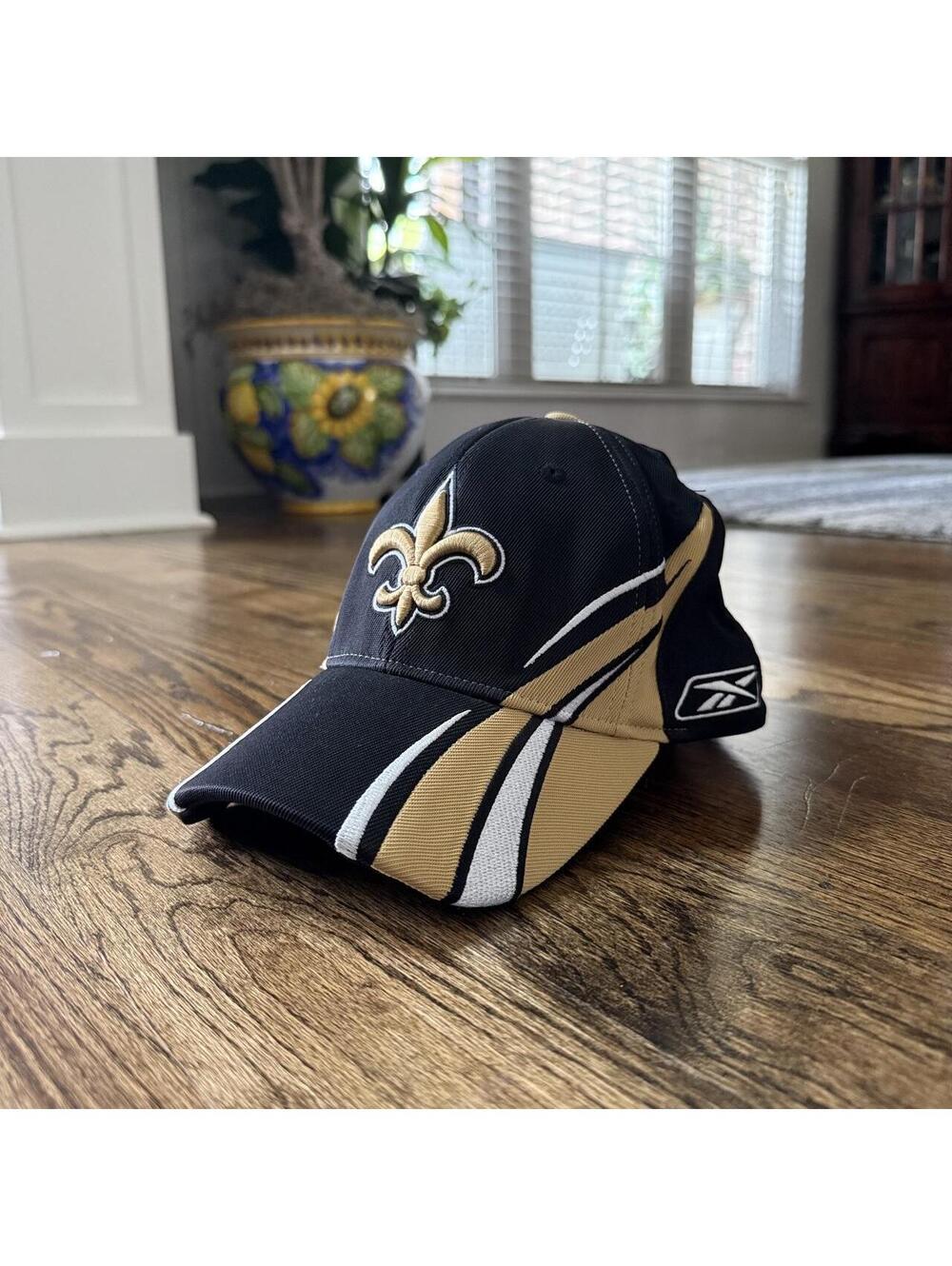 ⚜️🏈 Vintage Reebok New Orleans Saints Authentic Sideline Flex Fit Hat